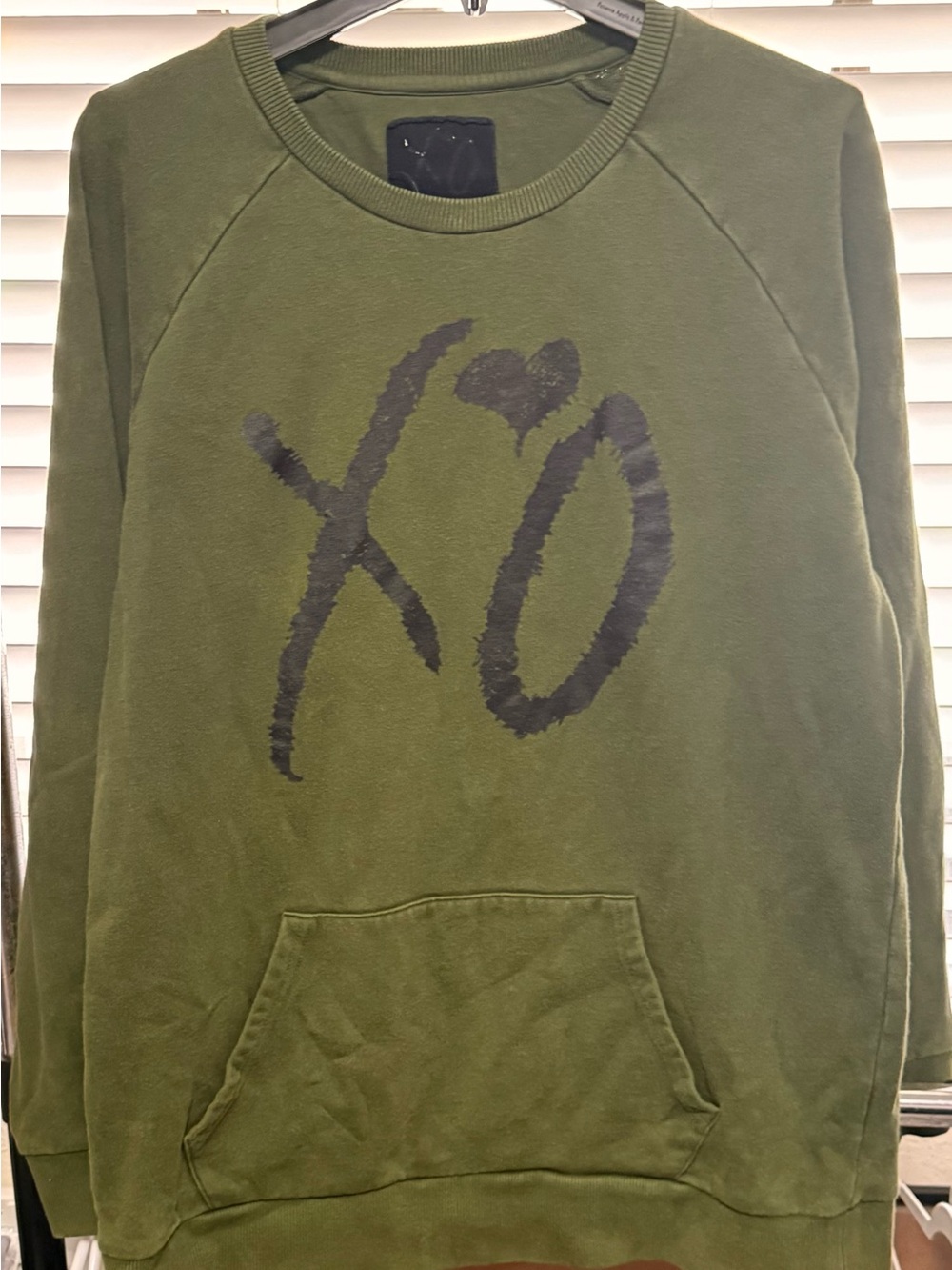 Olive Green XO Pullover Sweater - Men's Crewneck